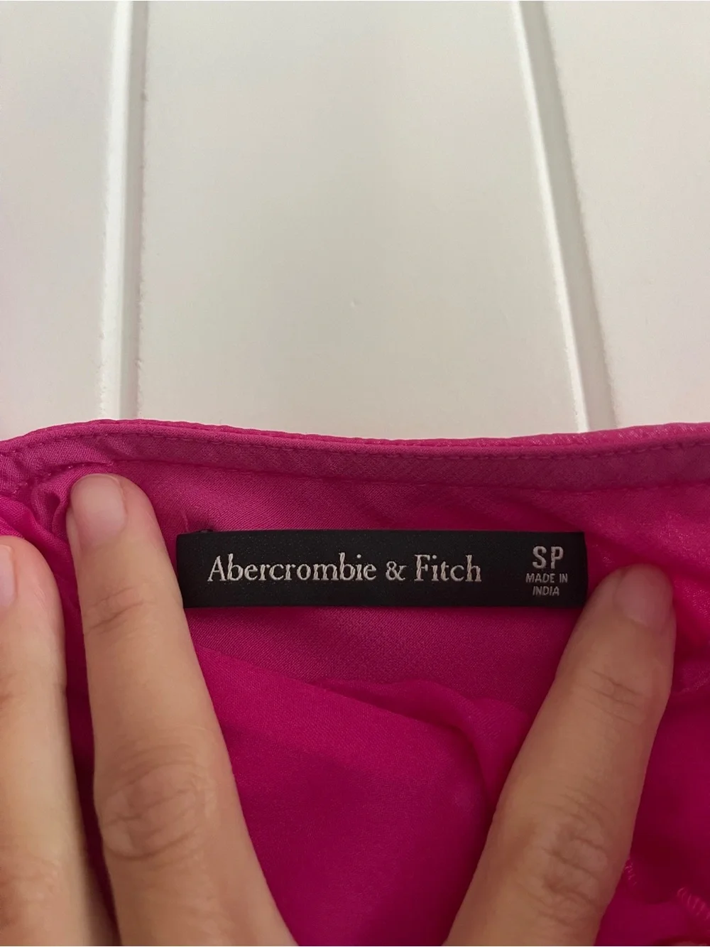 Abercrombie & Fitch Hot Pink Ruffle Maxi Slip Dress